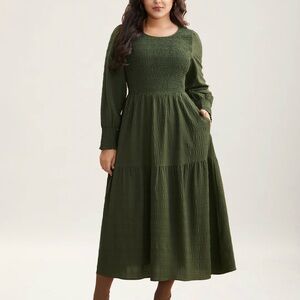 BloomChic Forest Green Long Sleeve Dress